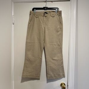 Joie De Vivre Women's Sz: 12 Tan Utility Pant. Button Belt Loop. Slash Pockets.